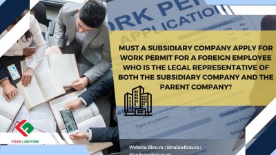 Must a subsidiary company apply for work permit for a foreign employee who is the legal representative of both the subsidiary company and the parent company?