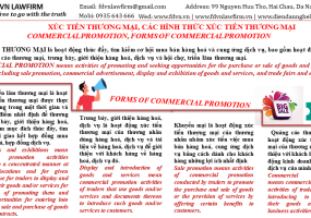 COMMERCIAL PROMOTION, FORMS OF COMMERCIAL PROMOTION