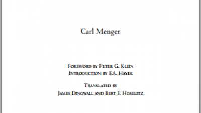 PRINCIPLES OF ECONOMICS (Carl Menger)