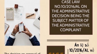 CASE LAW NO.10/2016/AL ON THE ADMINISTRATIVE DECISION BEING THE SUBJECT MATTER OF THE ADMINISTRATIVE COMPLAINT