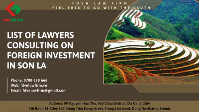 LIST OF LAWYERS CONSULTING ON FOREIGN INVESTMENT IN SON LA