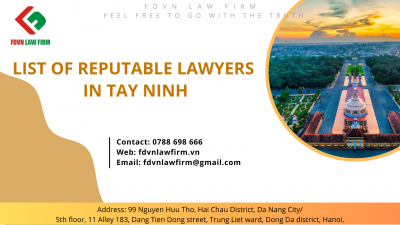 LIST OF REPUTABLE LAWYERS IN TAY NINH