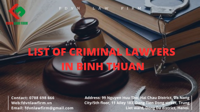 LIST OF CRIMINAL LAWYERS IN BINH THUAN