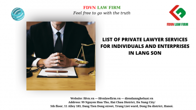 LIST OF PRIVATE LAWYER SERVICES FOR INDIVIDUALS AND ENTERPRISES IN LANG SON