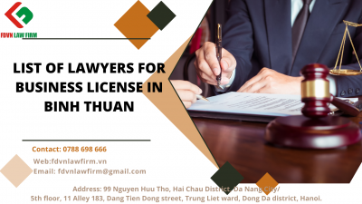 LIST OF LAWYERS FOR BUSINESS LICENSE IN BINH THUAN