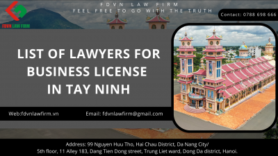 LIST OF LAWYERS FOR BUSINESS LICENSE IN TAY NINH