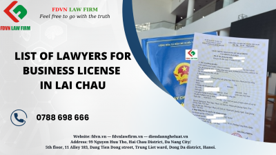 LIST OF LAWYERS FOR BUSINESS LICENSE IN LAI CHAU