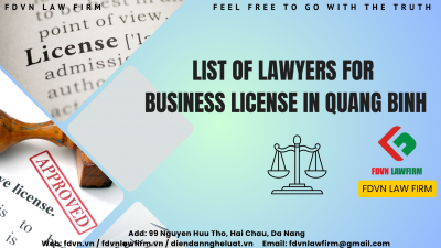 LIST OF LAWYERS FOR BUSINESS LICENSE IN QUANG BINH