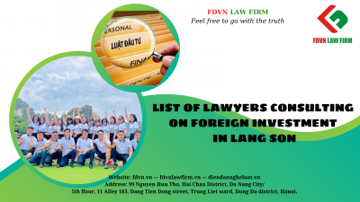 LIST OF LAWYERS CONSULTING ON FOREIGN INVESTMENT IN LANG SON