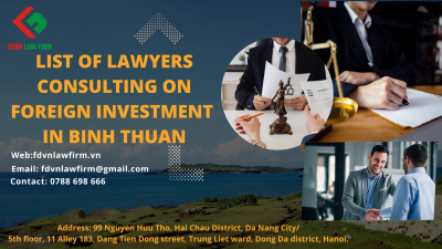 LIST OF LAWYERS CONSULTING ON FOREIGN INVESTMENT IN BINH THUAN