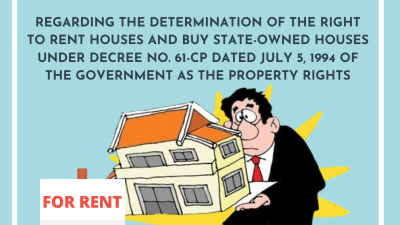 CASE LAW NO.31/2020/AL REGARDING THE DETERMINATION OF THE RIGHT TO RENT HOUSES AND BUY STATE-OWNED HOUSES UNDER DECREE NO. 61-CP DATED JULY 5, 1994 OF THE GOVERNMENT AS THE PROPERTY RIGHTS