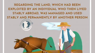 CASE LAW NO.32/2020/AL REGARDING THE LAND, WHICH HAD BEEN EXPLOITED BY AN INDIVIDUAL WHO THEN LIVED STABLY ABROAD, WAS MANAGED AND USED STABLY AND PERMANENTLY BY ANOTHER PERSON