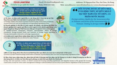 FOREIGN ENTITIES ELIGIBLE FOR THE HOMEOWNERSHIP IN VIETNAM AND FORM OF THE HOMEOWNERSHIP IN VIETNAM RELATING TO FOREIGN ENTITIES
