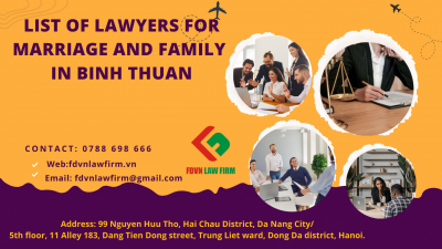 LIST OF LAWYERS FOR MARRIAGE AND FAMILY IN BINH THUAN