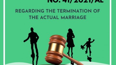 CASE LAW NO.41/2021/AL ON THE TERMINATION OF THE ACTUAL MARRIAGE 