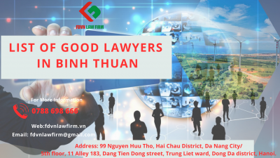 LIST OF GOOD LAWYERS IN BINH THUAN