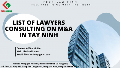 LIST OF LAWYERS CONSULTING ON M&A IN TAY NINH