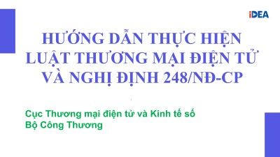 HƯỚNG DẪN THỰC HIỆN LUẬT THƯƠNG MẠI ĐIỆN TỬ VÀ NGHỊ ĐỊNH 248/2026/NĐ-CP