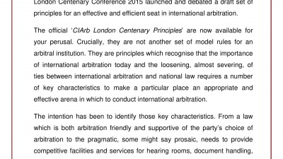 CIARB LONDON CENTENARY PRINCIPLES
