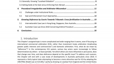 DEFERENCE OF SEAT OR FOREIGN COURTS TO INTERNATIONAL COMMERCIAL ARBITRATION TRIBUNALS CONCERNING PROCEDURAL ISSUES: AUSTRALIA IN REGIONAL AND GLOBAL CONTEXTS