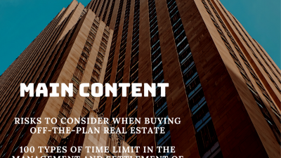 LEGAL NEWSLETTER NO.14 - 09/2020: RISKS TO CONSIDER WHEN BUYING OFF-THE-PLAN REAL ESTATE