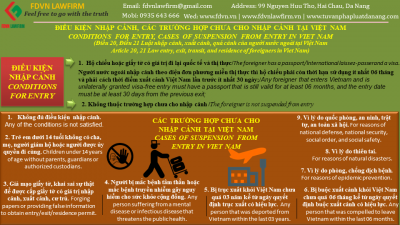 CONDITIONS FOR ENTRY, CASES FOR SUSPENSION FROM ENTRY IN VIET NAM