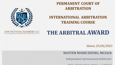 PERMANENT COURT OF ARBITRATION INTERNATIONAL ARBITRATION TRAINING COURSE: THE ARBITRAL AWARD