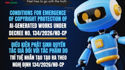 ĐIỀU KIỆN PHÁT SINH QUYỀN TÁC GIẢ ĐỐI VỚI TÁC PHẨM DO TRÍ TUỆ NHÂN TẠO TẠO RA THEO NGHỊ ĐỊNH 134/2026/NĐ-CP / CONDITIONS FOR EMERGENCE OF COPYRIGHT PROTECTION OF AI-GENERATED WORKS UNDER DECREE NO. 134/2026/ND-CP