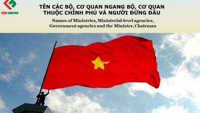 MAMES OF MINISTRIES, MINISTERIAL LEVEL AGENCIES, GOVERNMENT AGENCIES, ANDTHE MINISTER, CHAIRMAN