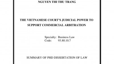 THE VIETNAMESE COURT’S JUDICIAL POWER TO SUPPORT COMMERCIAL ARBITRATION