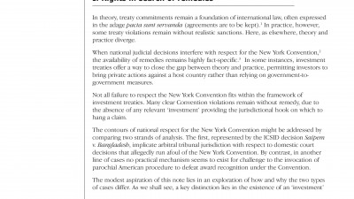 RESPECTING THE NEW YORK CONVENTION