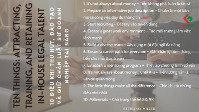 TEN THINGS: ATTRACTING, TRAINING, AND RETAINING IN-HOUSE LEGAL TALENT