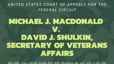 BẢN ÁN PHÚC THẨM LIÊN BANG HOA KỲ: MICHAEL J. MACDONALD v. DAVID J. SHULKIN, SECRETARY OF VETERANS AFFAIRS