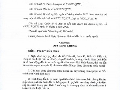 NGHỊ ĐỊNH 103/2026/NĐ-CP QUY ĐỊNH VỀ ĐẦU TƯ RA NƯỚC NGOÀI CÓ HIỆU LỰC TỪ NGÀY 03/04/2026