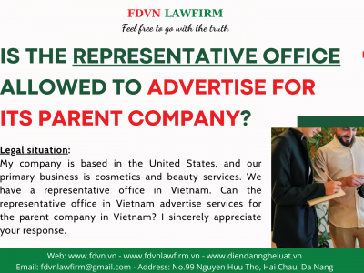 Is the representative office allowed to advertise for its parent company?