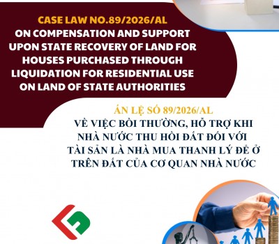 ÁN LỆ SỐ 89/2026/AL VỀ VIỆC BỒI THƯỜNG, HỖ TRỢ KHI NHÀ NƯỚC THU HỒI ĐẤT ĐỐI VỚI TÀI SẢN LÀ NHÀ MUA THANH LÝ ĐỂ Ở TRÊN ĐẤT CỦA CƠ QUAN NHÀ NƯỚC / CASE LAW NO. 89/2026/AL ON COMPENSATION AND SUPPORT UPON STATE RECOVERY OF LAND FOR HOUSES PURCHASED THROUGH L