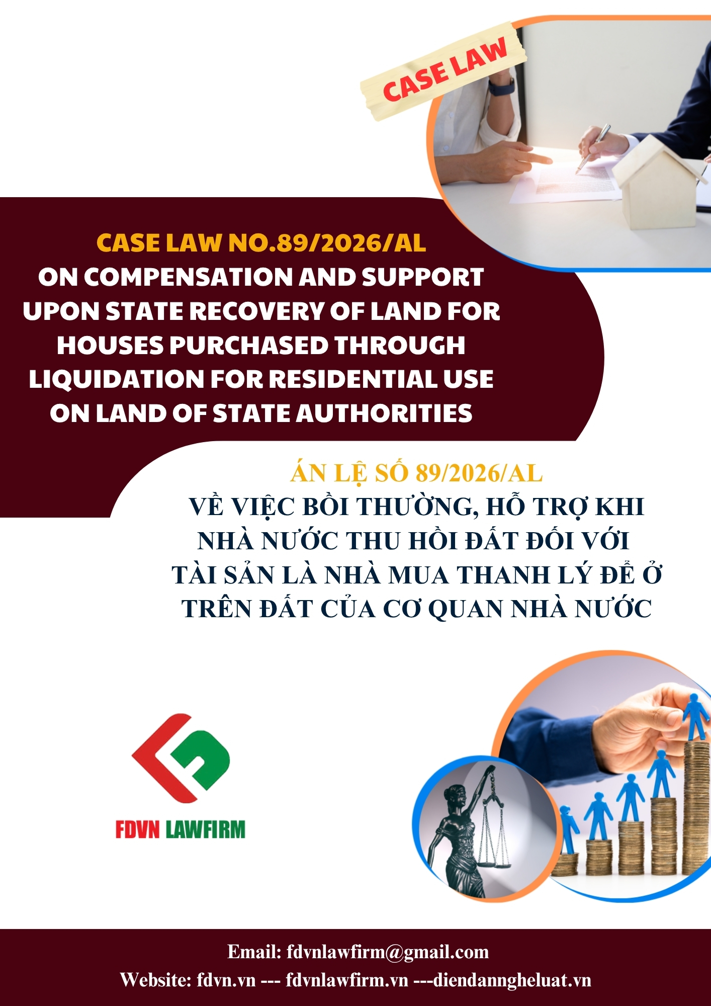 ÁN LỆ SỐ 89/2026/AL VỀ VIỆC BỒI THƯỜNG, HỖ TRỢ KHI NHÀ NƯỚC THU HỒI ĐẤT ĐỐI VỚI TÀI SẢN LÀ NHÀ MUA THANH LÝ ĐỂ Ở TRÊN ĐẤT CỦA CƠ QUAN NHÀ NƯỚC / CASE LAW NO. 89/2026/AL ON COMPENSATION AND SUPPORT UPON STATE RECOVERY OF LAND FOR HOUSES PURCHASED THROUGH L