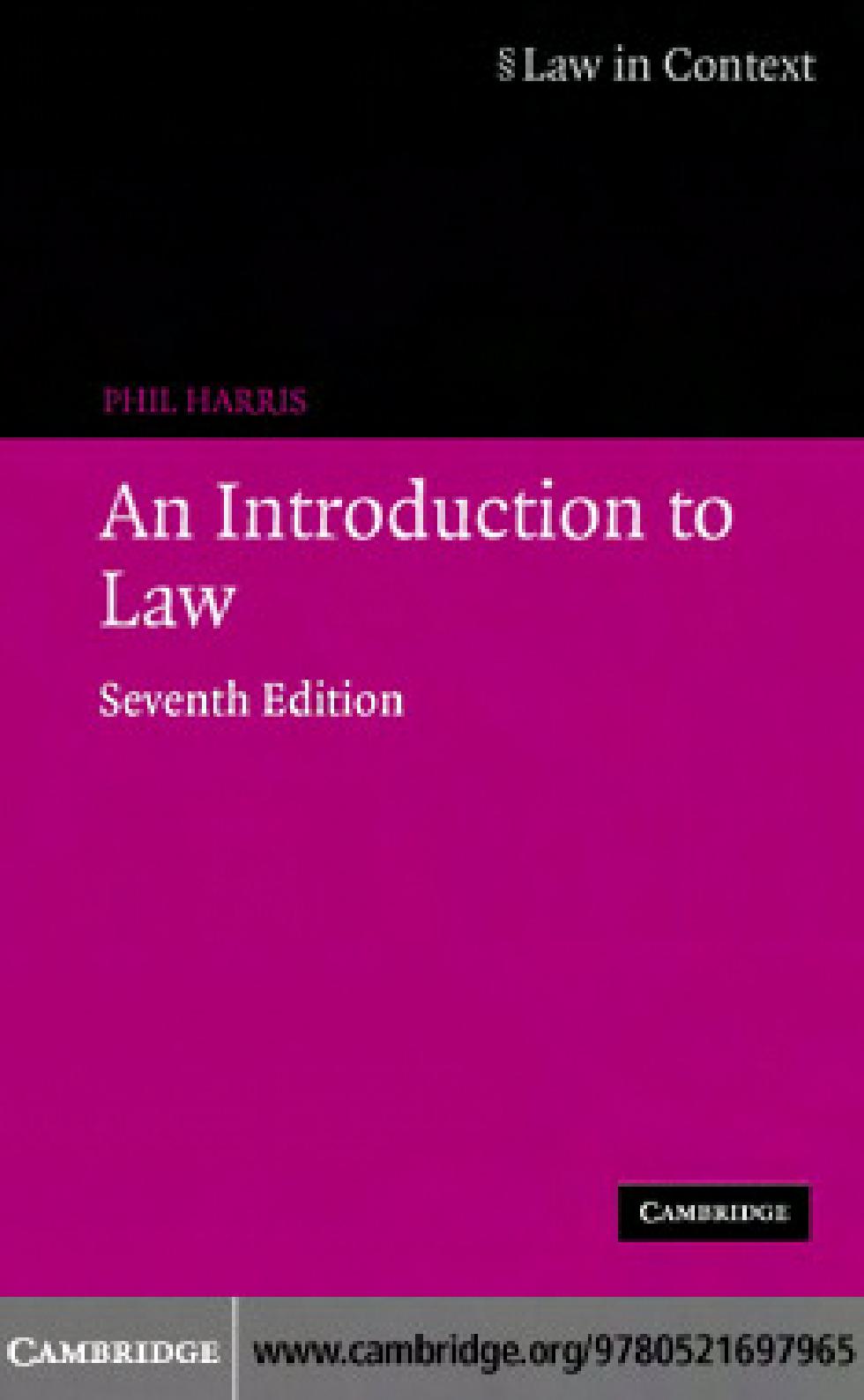 AN INTRODUCTION TO LAW BY PHIL HARRIS