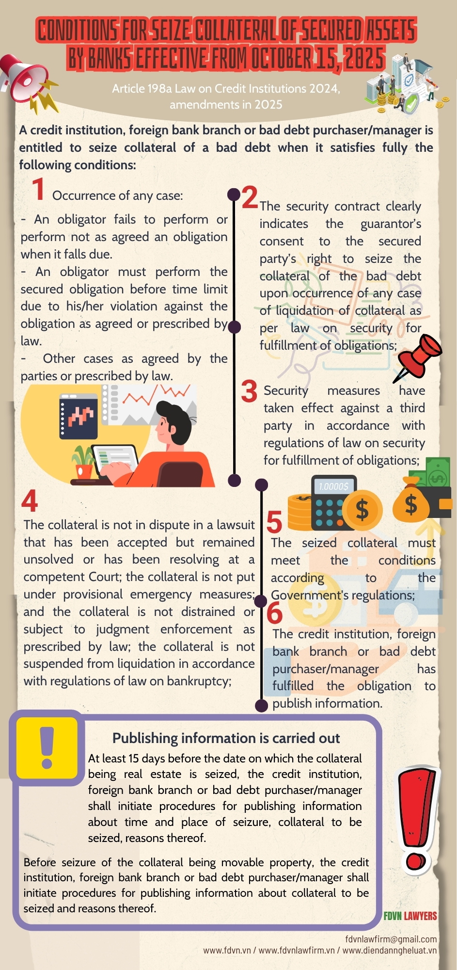 INFOGRAPHIC ĐIỀU KIỆN THU GIỮ TÀI SẢN BẢO ĐẢM CỦA NGÂN HÀNG TỪ NGÀY 15/10/2025 / INFOGRAPHIC CONDITIONS FOR SEIZE COLLATERAL OF SECURED ASSETS BY BANKS EFFECTIVE FROM OCTOBER 15, 2025