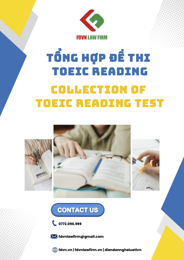TỔNG HỢP ĐỀ THI TOEIC READING / COLLECTION OF TOEIC READING TEST