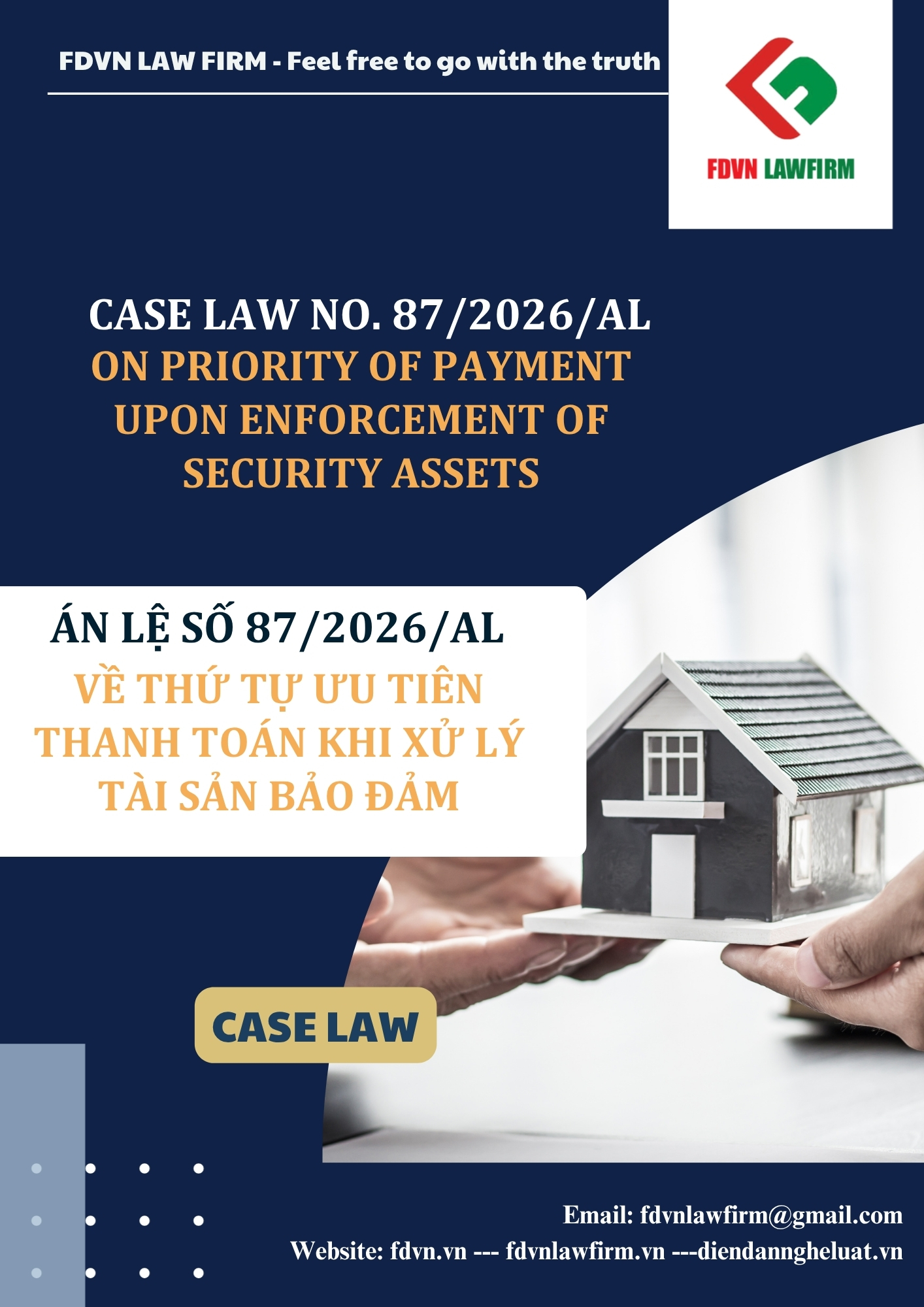 ÁN LỆ SỐ 87/2026/AL VỀ THỨ TỰ ƯU TIÊN THANH TOÁN KHI XỬ LÝ TÀI SẢN BẢO ĐẢM / CASE LAW NO. 87/2026/AL ON PRIORITY OF PAYMENT UPON ENFORCEMENT OF SECURITY ASSETS