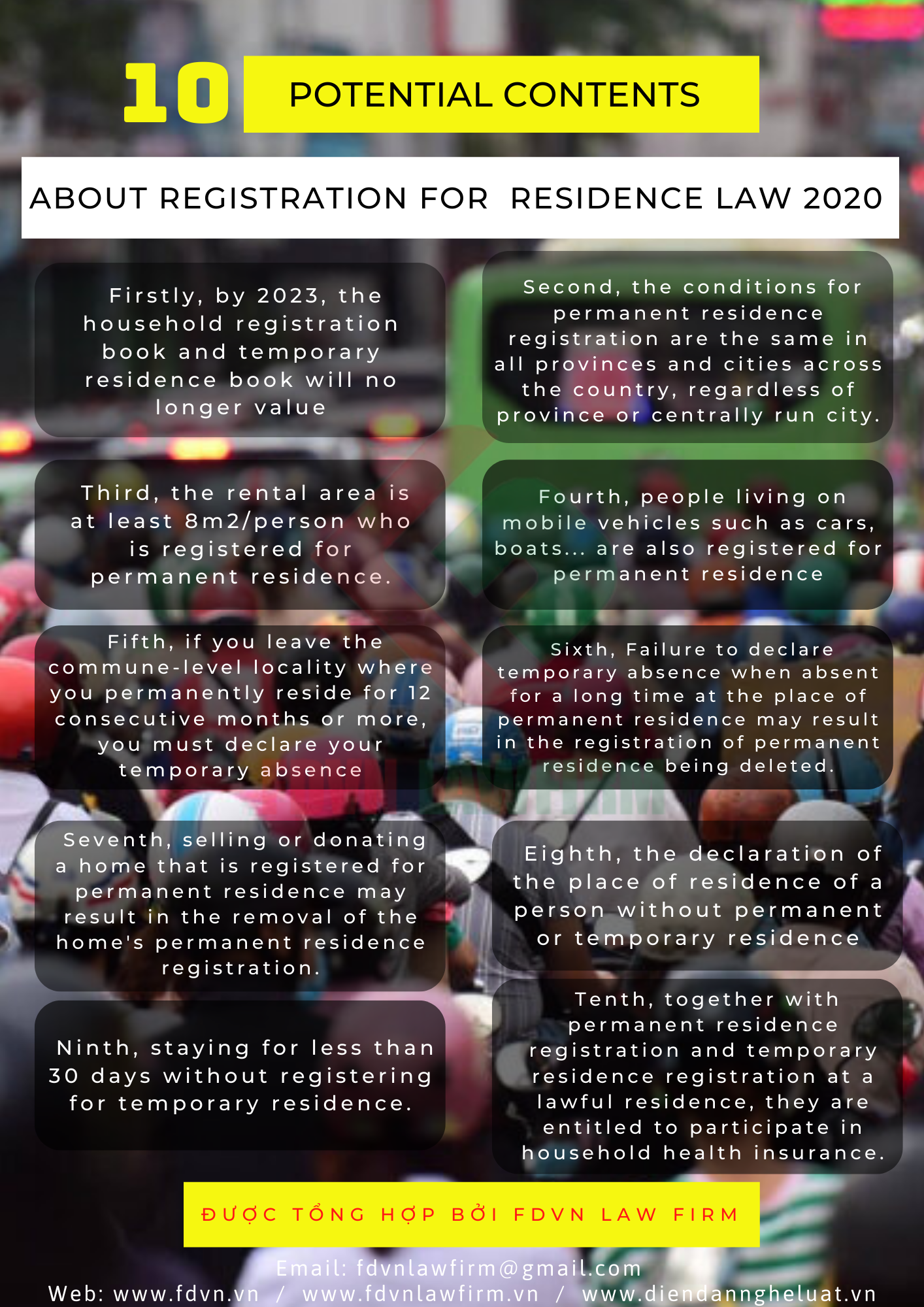 10 POTENTIAL CONTENTS ABOUT REGISTRATION FOR  RESIDENCE LAW 2020